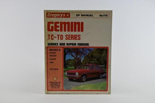 HOLDEN: A Gregory's GEMINI TC-TD Series, Service and Repair Manual