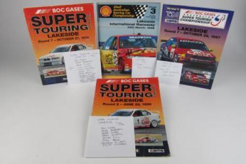 LAKESIDE: Four Lakeside racing programmes (with 23 driver signatures)