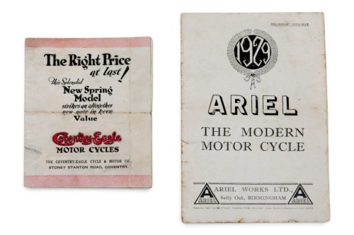 ARIEL / COVENTRY EAGLE: Two sales brochures for both Ariel & Coventry Eagle [Location: Melbourne]