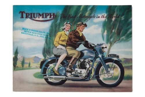 TRIUMPH: A rare 1951 Triumph model range brochure, 10 pages [Location: Melbourne]