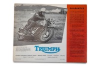 TRIUMPH: A rare 1962 Triumph model range sales brochure, 12 pages [Location: Melbourne] - 2