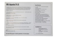 MV AGUSTA: A 2000 MV Agusta F4 S single page sales brochure [Location: Melbourne] - 2