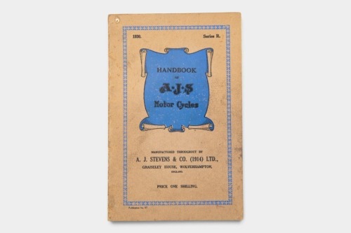 162 · AJS: A 1930 AJS Motor Cycles Series R Handbook, 28 pages [Location: Melbourne]