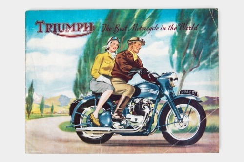 TRIUMPH: A 1951 Triumph model range brochure covering models Tiger 100, Speed Twin, Thunderbird, 3T De Luxe and Trophy [Location: Melbourne]