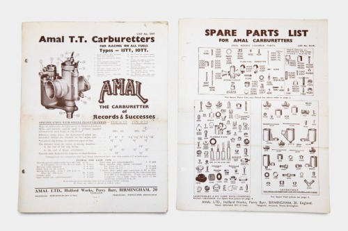 AMAL: Two c1949 Amal Carburettor brochures [Location: Melbourne]