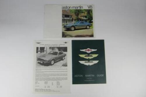 ASTON MARTIN: Three original Aston Martin brochures/information leaflet