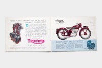 TRIUMPH: A 1953 Triumph model range brochure, covers models Terrier T15, Speed Twin, Thunderbird, Tiger 100, Tiger 110, Cub & Trophy, with local dealer stamp 'Tingate Motors Cnr Nepean Hwy & North Rds Gardenvale' [Location: Melbourne] - 3
