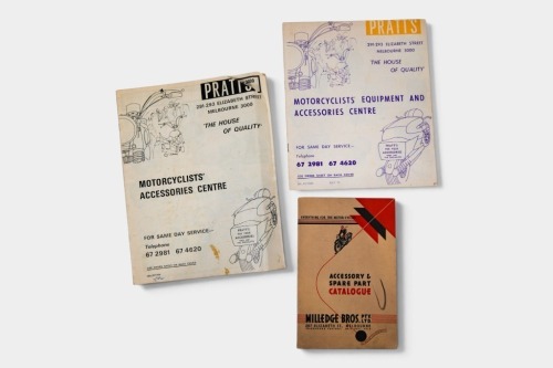 212 · PARTS CATALOGUES: Three motorcycle parts catalogues from Elizabeth Street dealers [Location: Melbourne]