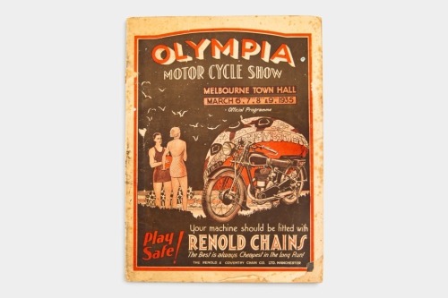 OLYMPIA: An official programme for the 1935 Melbourne Olympia Motor Cycle Show held at Melbourne Town Hall [Location: Melbourne]