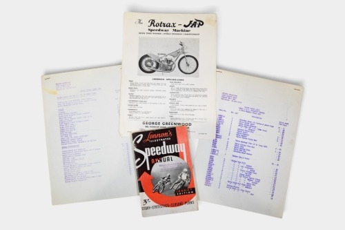 SPEEDWAY: Four items relating to Speedway bikes [Location: Melbourne]