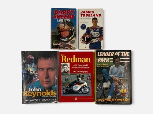 319 · MOTORCYCLE RACING: A group of five publications relating to British riders including Jim Redman, Barry Sheene, James Toseland and John Reynolds [Location: Sydney]