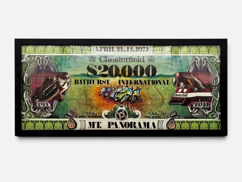 BATHURST: A framed poster for the Chesterfield $20,000 International meet held on April 13-14, 1974 [Location: Sydney]