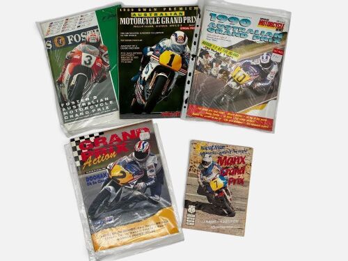 AUSTRALIAN GRAND PRIX: A collection of three race programmes covering 1989, 1990 & 1994 together with a copy of Grand Prix action and the 1992 Isle of Man Manx Grand Prix [Location: Sydney]