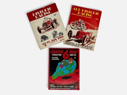 AMAROO PARK: A collection of three race programmes covering the 1983 Castrol Six Hours and the1977 and 1981 Historic Race meets [Location: Sydney]