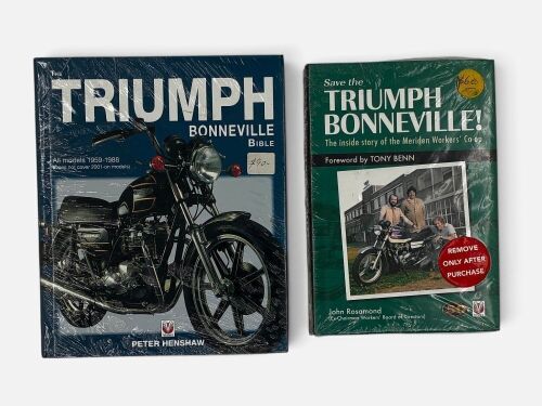 340 · TRIUMPH: A pair of hardcover books on the Bonneville [Location: Sydney]