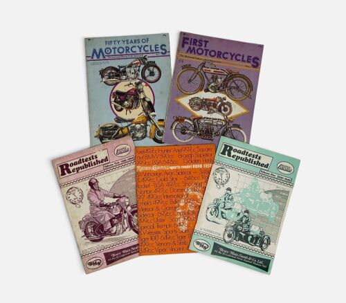 MOTORCYCLE PUBLICATIONS: A group of five publications on Motorcycles together with a folder of black and white illustrations [Location: Sydney]