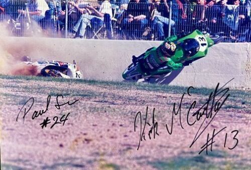 316c · PAUL FREE & KIRK MCCARTHY: An unframed signed original photograph by motorsport photographer John Morris [Location: Sydney]