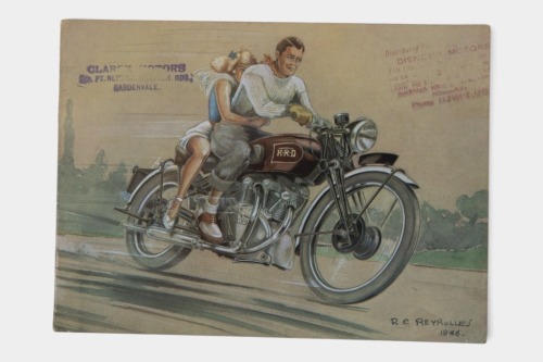 47 · VINCENT / H.R.D: An Australian distributed c1946 Vincent / H.R.D model range brochure, stamped on numerous pages 'Clarex Motors - Cnr Nepean & North Rds Gardenvale', 23 pages, 'Code: ABC 7th Edition' [Location: Melbourne]