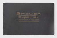 BROUGH SUPERIOR: A c1929 Brough Superior model range brochure, features models SS100, SS80, Overhead 680, Black Alpine 680, Cruiser Sidecar & a feature on Colonel T.E. Lawrence, 16 pages [Location: Melbourne]