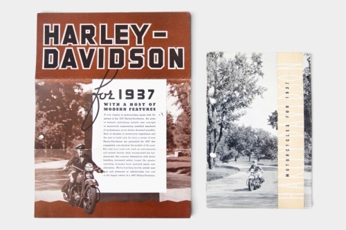 55 · HARLEY-DAVIDSON: Two 1937 Harley-Davidson brochures [Location: Melbourne]
