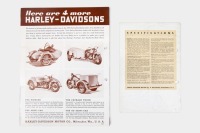 HARLEY-DAVIDSON: Two 1937 Harley-Davidson brochures [Location: Melbourne] - 2