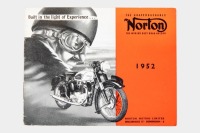 NORTON: A Norton 1952 model range brochure, covers model 77, Big 4, ES2 & International, also includes race results & specifications, 14 pages [Location: Melbourne]