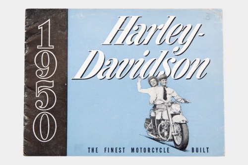 HARLEY-DAVIDSON: A 1950 Harley-Davidson 11 page model range brochure, covers models 125, 45 Side Valve, 61 OHV, 74 OHV & sidecar [Location: Melbourne]