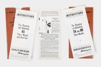 HARLEY-DAVIDSON: Three Harley-Davidson 'Instructions for Running & Adjusting' fold out manuals [Location: Melbourne] - 2