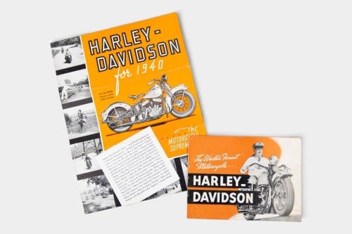 185 · HARLEY-DAVIDSON: Two c1940s Harley-Davidson model range brochures [Location: Melbourne]