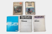 SUZUKI: Five Suzuki workshop manuals & parts catalogues [Location: Melbourne]