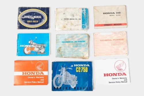 HONDA: A group of seven Honda owner's manual and some service passports [Location: Melbourne]