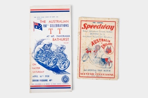 PROGRAMMES: Two c1930s official programmes from motorcycle race events in NSW [Location: Melbourne]