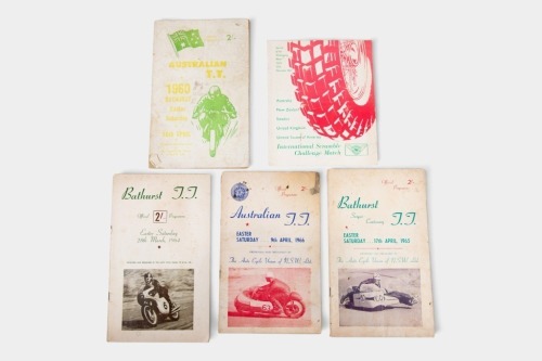 PROGRAMMES: Four c1960s official programmes from motorcycle race events at Bathurst, NSW [Location: Melbourne]