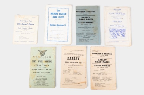 PROGRAMMES: A group of six c1950s programmes from race events in Victoria [Location: Melbourne]