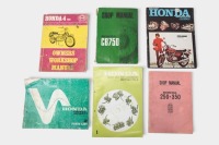 HONDA: Six Honda workshop manuals & parts list books [Location: Melbourne]