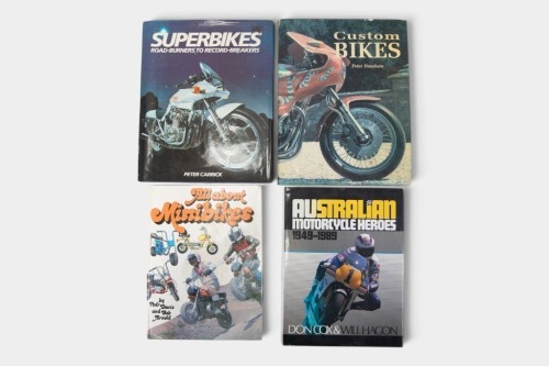BOOKS: Four hardcover general motorcycling books [Location: Melbourne]