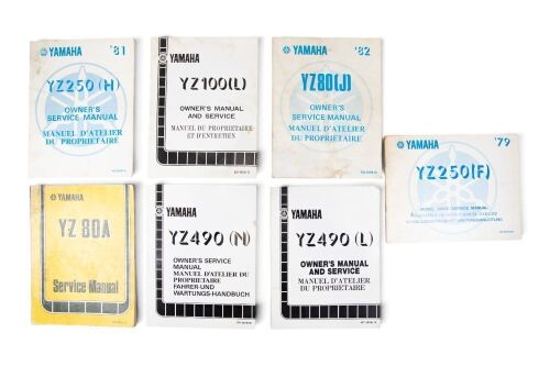 YAMAHA: Seven Yamaha YZ series workshop manuals [Location: Melbourne]