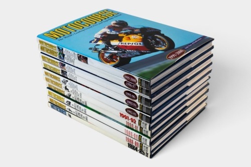 MOTOCOURSE: Ten hardcover editions of 'Motocourse' year book [Location: Melbourne]