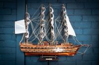 GOTEBORG: A timber 'Goteborg' three mast sailing ship model on base, 69cm high from base, 92cm wide - 6