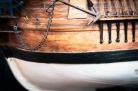 GOTHEBORG: A timber Gotheborg of Sweden model ship on base, 61cm high from base, 69cm wide - 8