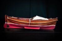TUCKERBOOT: A timber 'tuckerboot' style model boat, 13cm high, 70cm wide - 2