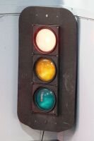 TRAFFIC LIGHT: A standard traffic light fixture, working order 106cm high - 2