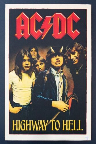 ROCK POSTERS: Five rock & roll related posters all mounted to chipboard