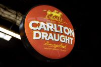 CARLTON DRAUGHT: A Carlton Draught indoor illuminated light fixture sign with mounting bracket, approx. 50cm wide - 2