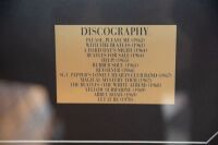 THE BEATLES: A Beatles display piece, includes copy of 'Hard Days Night' LP, two b/w photos and two plaques with band information, 100cm high, 80cm wide - 3