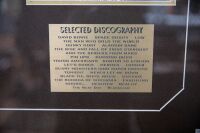 DAVID BOWIE: A David Bowie display piece, includes copy of 'Golden Years' LP, two b/w photos and two plaques with performer information, 100cm high, 80cm wide - 3