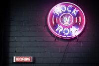 ROCK & ROLL: Two rock & roll themed display items