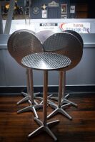 STANDING TABLE: Six alloy standing bar tables, made by Gardeon, with folding tables for storage, 113cm high - 2