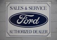 FORD: Four small modern metal Ford signs, largest 31cm high, 40cm wide - 3