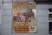GARAGE SIGNS: Eight garage display items - 2